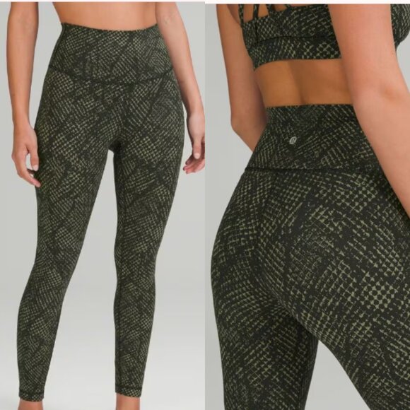 Lululemon Wunder Under High-Rise Leggings Gray Reptilia Jacquard 26627 - Picture 1 of 12